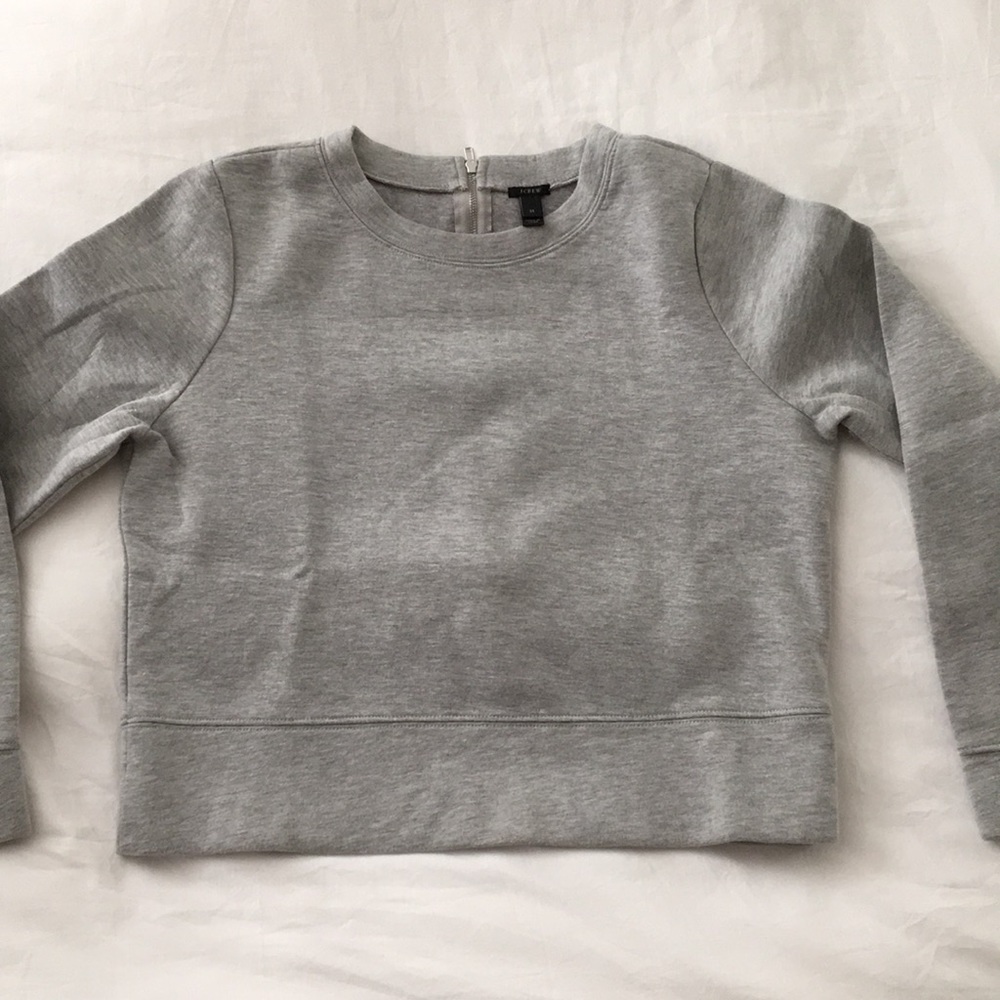 JCrew Cropped Grey Sweatshirt Size M